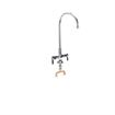 Picture of Encore® Brass Chrome Plated Double Pantry Faucet with 8" Swivel Gooseneck Spout and Lever Handles, Retail Packaging