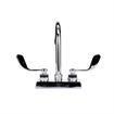 Picture of Encore 4" OC Deck Mount Faucet Ceramic Valves with 6" Swivel Gooseneck Spout and 4" Wrist Blade Handles, retail Packaging