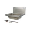 Picture of Encore® Wall Mount Type 304 Series Stainless Steel Hand Sink 4" OC Deck Mount Holes 14" x 10" x 5" Deep Less Side Splash