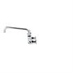 Picture of Encore® 8" OC. Brass Chrome Plated Wall Mount Faucet with 16" Swivel Spout, Lever handles and Retail Packaging