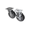 Picture of Caster Kit, Medium Duty 4" x 4" Universal Plate Caster With 5" Blue Polyurethane Wheel, 2 Brake And 2 Non-Brake In Retail Box