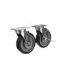 Picture of Caster Kit, Medium Duty 2-3/8" x 3-5/8" Plate Caster With 5" Blue Polyurethane Wheel, 2 Brake And 2 Non-Brake In Retail Box