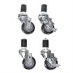 Picture of Caster Kit, Medium Duty 1-1/2" Expanding Stem Caster With 3" Blue Polyurethane Wheel, 2 Brake And 2 Non-Brake In Retail Box