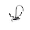 Picture of Encore 4" OC Wall Mount Faucet Ceramic Valves with 6" Rigid Gooseneck Spout and 4" Wrist Blade Handles