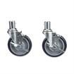 Picture of Caster Kit, Medium Duty 1" Female Collar Caster With 3" Blue Polyurethane Wheel, 4 Brake In Retail Box