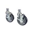 Picture of Caster Kit, Medium Duty 1" Female Collar Caster With 3" Blue Polyurethane Wheel, 4 Brake In Retail Box