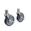 Picture of Caster Kit, Medium Duty 1" Female Collar Caster With 3" Blue Polyurethane Wheel, 4 Brake In Retail Box