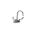 Picture of TOP-LINE® 4" OC Wall Mount Faucet Ceramic Valves with 6" Swivel Gooseneck Spout and 4" Wrist Blade Handles, Retail Packaging