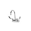 Picture of TOP-LINE® 4" OC Wall Mount Faucet Ceramic Valves with 6" Swivel Gooseneck Spout and 4" Wrist Blade Handles, Retail Packaging
