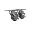 Picture of Caster Kit, Medium Duty 4"x 4" Universal Plate Caster With 3" Blue Polyurethane Wheel, 4 Brake In Retail Box