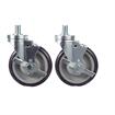 Picture of Caster Kit, Medium Duty 3/4-10 x 1" Threaded Stem Caster With 5" Blue Polyurethane Wheel, 4 Brake In Retail Box