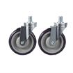 Picture of Caster Kit, Medium Duty 3/4-10 x 1" Threaded Stem Caster With 5" Blue Polyurethane Wheel, 4 Brake In Retail Box