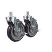 Picture of Caster Kit, Medium Duty 3/4-10 x 1" Threaded Stem Caster With 5" Blue Polyurethane Wheel, 4 Brake In Retail Box