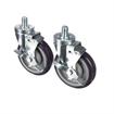 Picture of Caster Kit, Medium Duty 3/4-10 x 1" Threaded Stem Caster With 5" Blue Polyurethane Wheel, 4 Brake In Retail Box