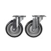 Picture of Caster Kit, Medium Duty 3-1/2" x 3-1/2"  Plate Caster With 5" Blue Polyurethane Wheel, 4 Brake In Retail Box