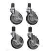 Picture of Caster Kit, Medium Duty 1-5/8" Expanding Stem Caster With 5" Blue Polyurethane Wheel, 4 Brake In Retail Box