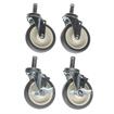 Picture of Caster Kit, Medium Duty .846" x 2-3/4" Spring Ring Stem Caster With 5" Gray Polyurethane Wheel, 2 Brake And 2 Non-Brake In Retail Box