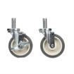 Picture of Caster Kit, Medium Duty .846" x 2-3/4" Spring Ring Stem Caster With 5" Gray Polyurethane Wheel, 2 Brake And 2 Non-Brake In Retail Box