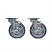 Picture of Caster Kit, Medium Duty 3-1/2" x 3-1/2" Universal Plate Caster With 5" Blue Polyurethane Wheel, 4 Brake In Retail Box