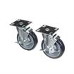 Picture of Caster Kit, Medium Duty 3-1/2" x 3-1/2" Universal Plate Caster With 5" Blue Polyurethane Wheel, 4 Brake In Retail Box