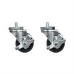 Picture of Caster Kit, Medium Duty 1/2-13 x 3/4" Threaded Stem Caster With 3" Black Polyolefin Wheel, 4 Brake In Retail Box