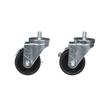 Picture of Caster Kit, Medium Duty 1/2-13 x 3/4" Threaded Stem Caster With 3" Black Polyolefin Wheel, 4 Brake In Retail Box