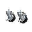 Picture of Caster Kit, Medium Duty 1/2-13 x 3/4" Threaded Stem Caster With 3" Black Polyolefin Wheel, 4 Brake In Retail Box