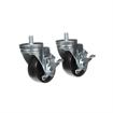 Picture of Caster Kit, Medium Duty 1/2-13 x 3/4" Threaded Stem Caster With 3" Black Polyolefin Wheel, 4 Brake In Retail Box