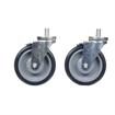 Picture of Caster Kit, Medium Duty 5/8-11 x 1" Threaded Stem Caster With 5" Blue Polyurethane Wheel, 4 Brake In Retail Box