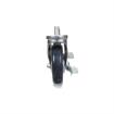 Picture of Caster Kit, Medium Duty 5/8-11 x 1" Threaded Stem Caster With 5" Blue Polyurethane Wheel, 4 Brake In Retail Box