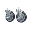 Picture of Caster Kit, Medium Duty 5/8-11 x 1" Threaded Stem Caster With 5" Blue Polyurethane Wheel, 4 Brake In Retail Box