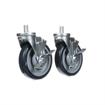 Picture of Caster Kit, Medium Duty 5/8-11 x 1" Threaded Stem Caster With 5" Blue Polyurethane Wheel, 4 Brake In Retail Box