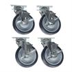 Picture of Caster Kit, Medium Duty 2-3/8" x 3-5/8" Plate Caster With 5" Blue Polyurethane Wheel, 4 Brake In Retail Box