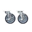 Picture of Caster Kit, Medium Duty 2-3/8" x 3-5/8" Plate Caster With 5" Blue Polyurethane Wheel, 4 Brake In Retail Box