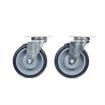 Picture of Caster Kit, Medium Duty 2-3/8" x 3-5/8" Plate Caster With 5" Blue Polyurethane Wheel, 4 Brake In Retail Box