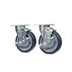Picture of Caster Kit, Medium Duty 2-3/8" x 3-5/8" Plate Caster With 5" Blue Polyurethane Wheel, 4 Brake In Retail Box